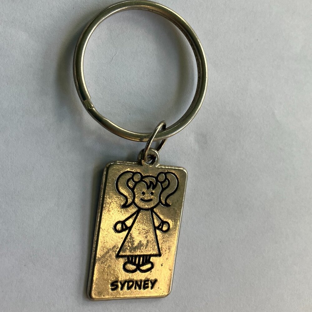 SYDNEY Charm Silver Tone 1.5" Pendant  Keychain Jewelry Line Drawing - Picture 6 of 9